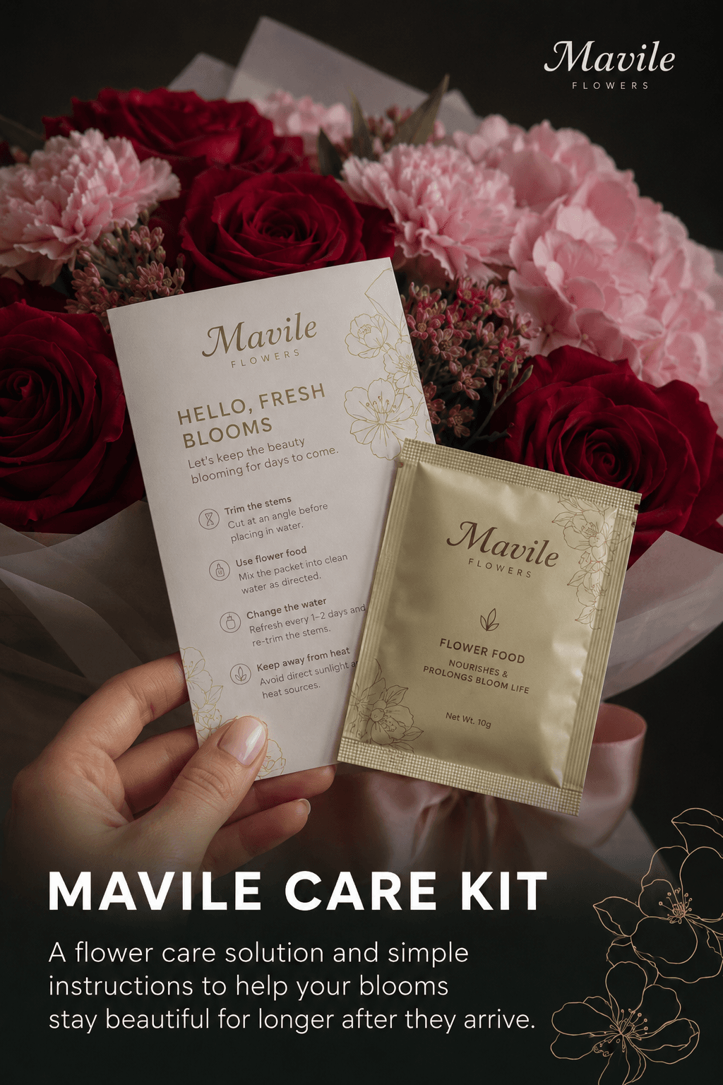 Mavile care kit and flower food